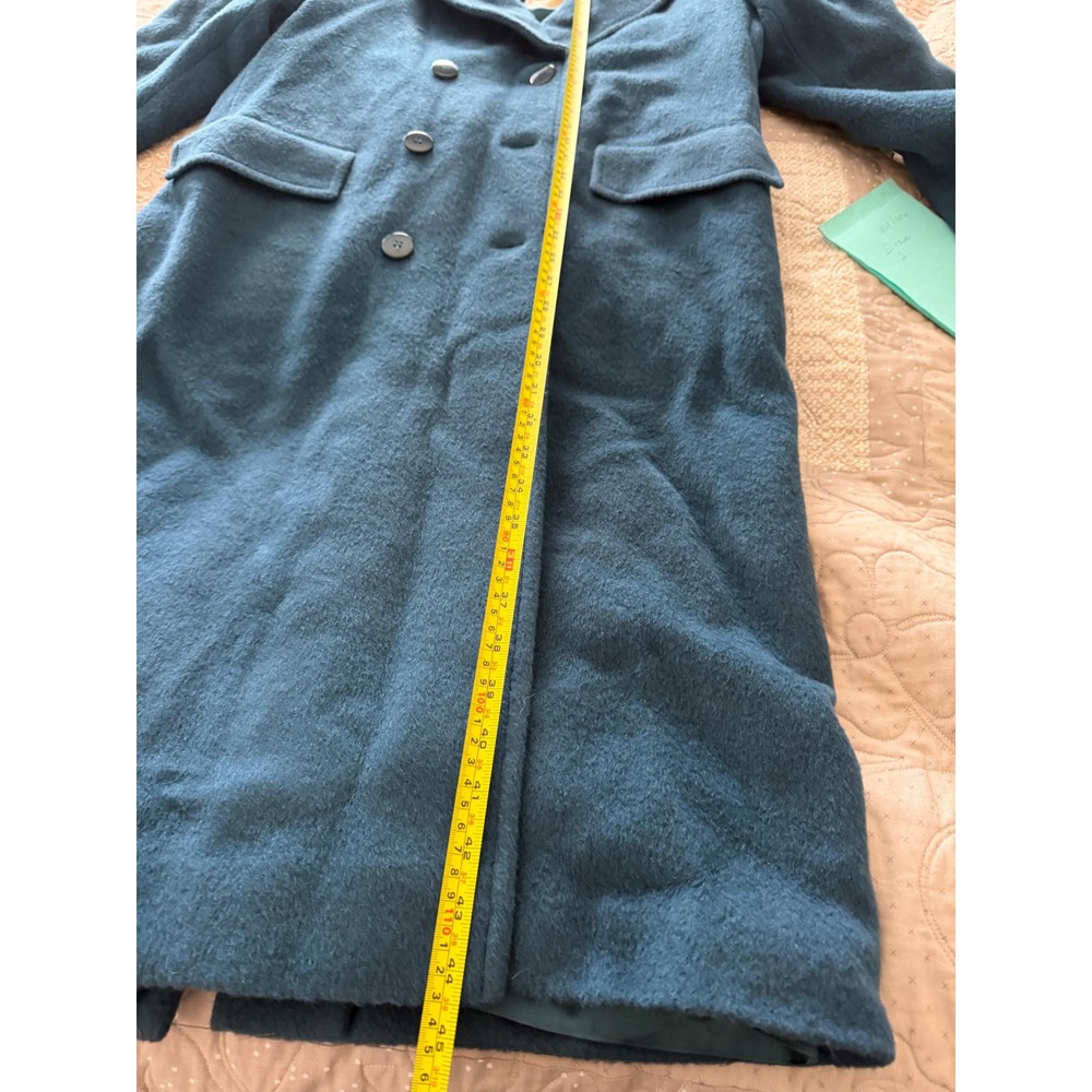 Vintage Pendleton Wool Coat Womens 8 Blue Teal Long Coat USA Virgin Wool - Picture 7 of 9